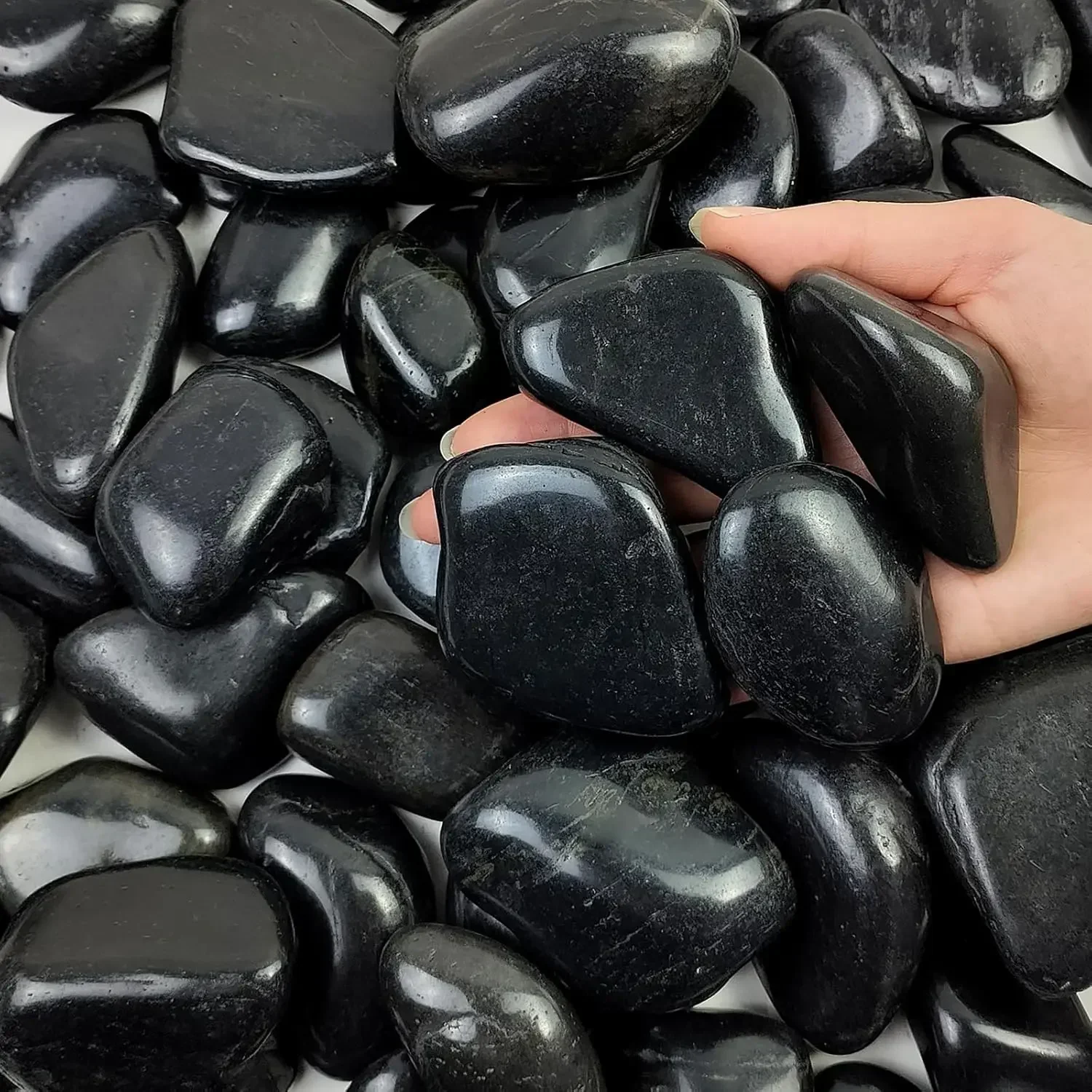 Aquarium Fish Black - 40 lbs Black River Rocks for