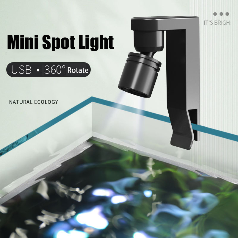 Aquarium Fish Light Lamp - USB Clamp Light Waterproof White/Yellow Color