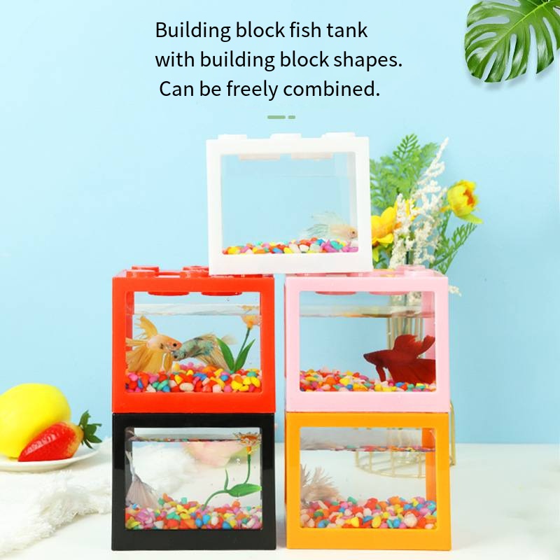 Novelty Block‑Shaped Mini Aqua - Aquarium Fish Jar ulasan dan harga