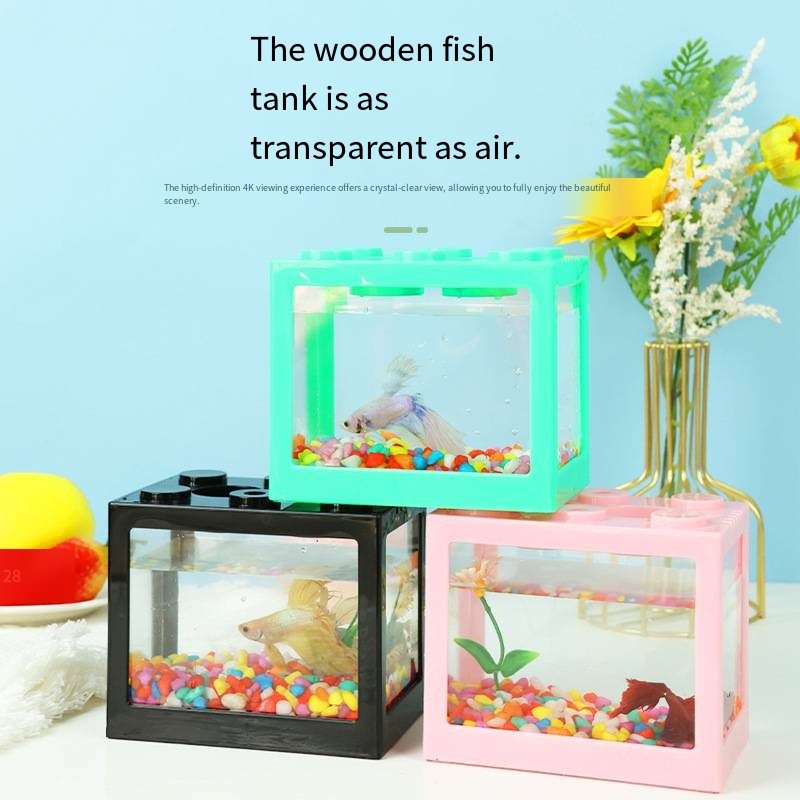 Novelty Block‑Shaped Mini Aqua - Aquarium Fish Jar ulasan dan harga
