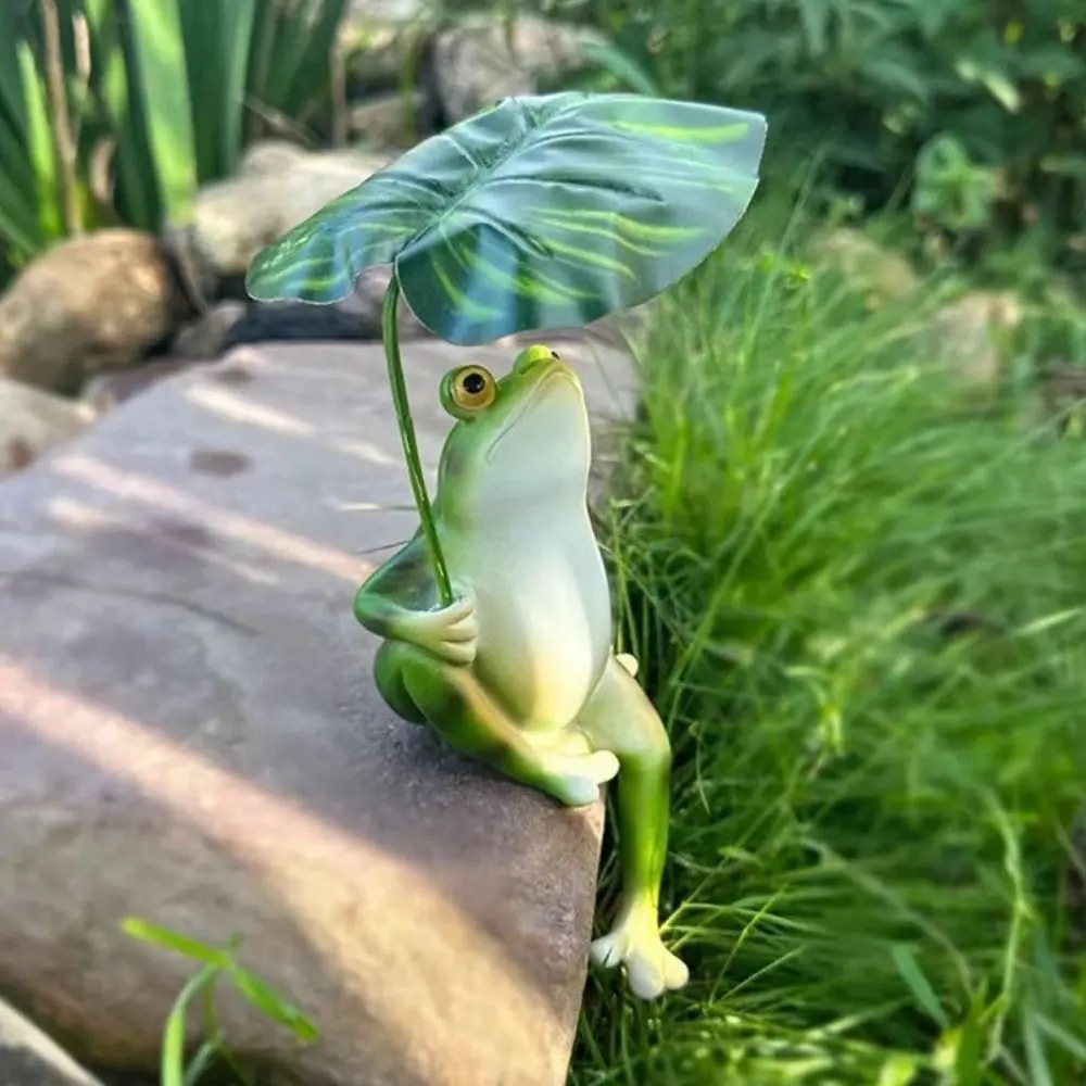 Cartoon Resin Frog Figurine Cr - Aquarium Fish Land ulasan dan harga
