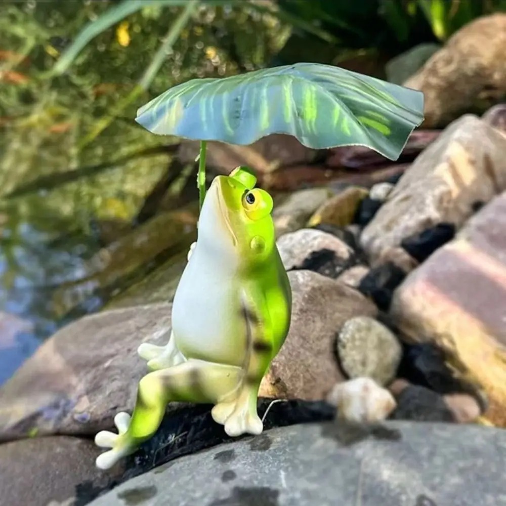 Cartoon Resin Frog Figurine Cr - Aquarium Fish Land ulasan dan harga
