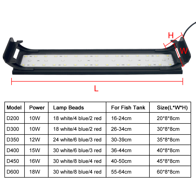 Aquarium LED Light for 16-64CM - Aquarium Fish Light Lamp ulasan dan harga