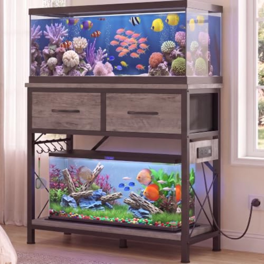 Fish Tank Stand for 20-29-37 G - Aquarium Fish Black ulasan dan harga