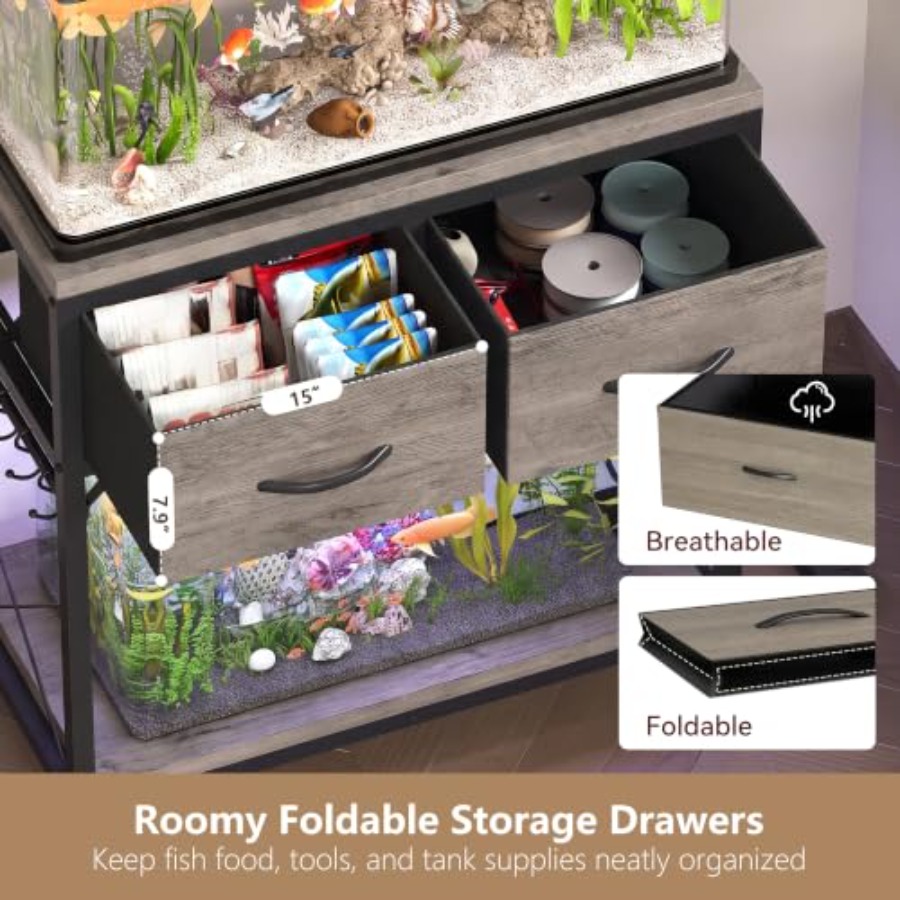 Fish Tank Stand for 20-29-37 G - Aquarium Fish Black ulasan dan harga