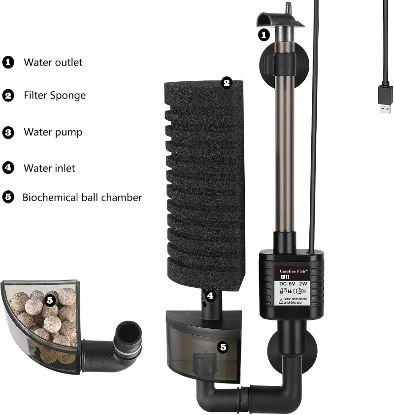 Quiet Aquarium Filter USB Bio- - Aquarium Fish Jar ulasan dan harga
