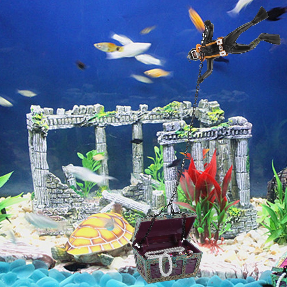 Resin Aquarium Ornament Live-A - Aquarium Fish Black ulasan dan harga