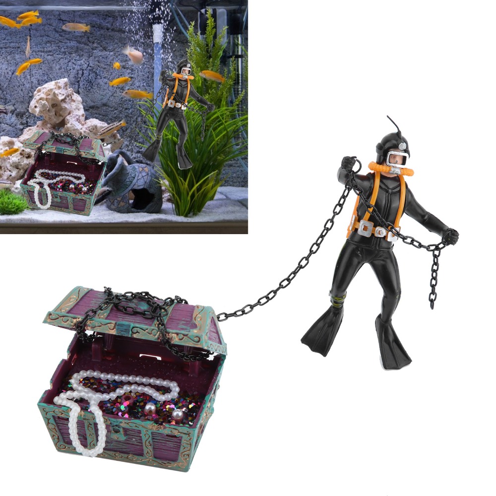 Resin Aquarium Ornament Live-A - Aquarium Fish Black ulasan dan harga