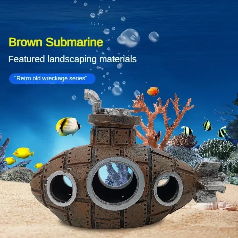 Resin Submarine Ornaments Aqua - Aquarium Fish Enrichment ulasan dan harga