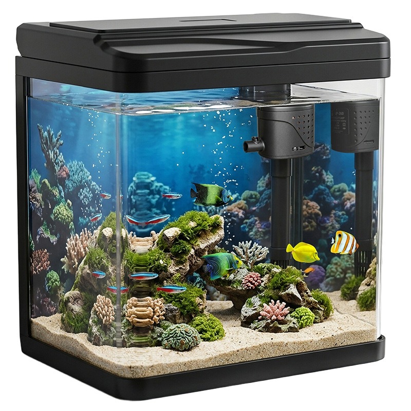 Glass fish tank, home small fi - Aquarium Fish No Need Oxygen ulasan dan harga
